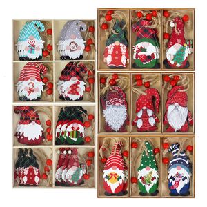 Juldekorationer 912 st navidad år presentträd gnomes trä hängen ornament xmas för hem noel 230907