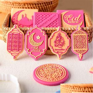 Strumenti di pasticceria da forno Eid Mubarak Stampo per biscotti Taglierina per biscotti Fai da te Decorazione per feste musulmane islamiche Al Adha Ramadan Kareem Decorazione Drop Deliv Dhyd4