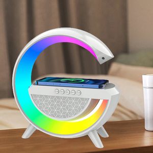 Portable Sers 208F Desktop Atmosphere Light Bluetooth Ser Night Caricatore wireless a forma di G Stereo Surround Bass Music Box 230908