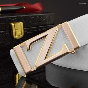 Belts Belts White Men's Belt Designer Z Letter Casual Fashion Leather High Quality Cintos Masculinos Ceinture Homme Q0NK