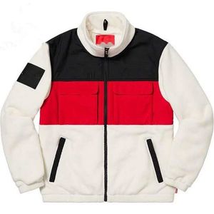 Mens Designer Color Matching Warm Puffer Jacket Windbreaker Women's Zipper Woolen Jackets Fashion White Pocket Climb Tweater 2531