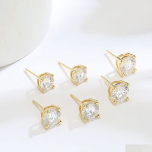 Charm Diamond 925 Sier Plated Platinumplated 18K Gold Stud Earring Bk Order Custom Earrings With Jewelry Gift Box 221119 Drop Delivery Dhes5
