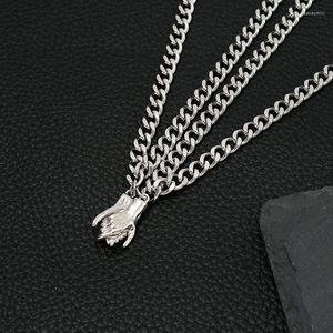 Pendant Necklaces NIUYITID Hold Hands Couple Necklace Magnet Attracts Friendship Lovers Jewelry Stainless Steel Chain