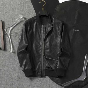 Men Leather Jacket Autumn Zipper Long Sleeve High Quality Motorcycle Jacket Coat Winter Turn Down Collar Plus Size Male Coat