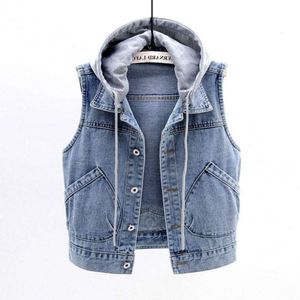 Clear the Warehouse Pick Womens Vests Up Leftovers Withdraw Big Brands Cut Logo Female Denim Vest Casual Short