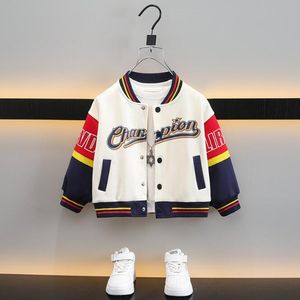 Kinder-Designer-Baseballjacke für Jungen, Frühlings- und Herbstjacken, gespleißter Kindermantel