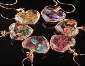 murano coração forma lampwork pingentes de vidro aromaterapia pingente colares jóias flores secas perfume frasco pingentes necklac7865384