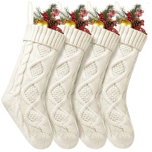 Женские носки, толстый хлопковый пакет, 18 мешков, украшения, чулки с наполнителем, вязаные носки, персонализированные 4 дюйма, Рождество