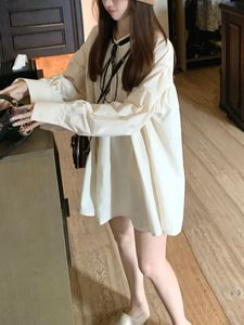 Fragrância de leite feriado pequeno japonês bonito camisa meninas vestido de algodão casual estilo descontraído