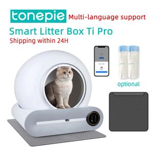 Other Cat Supplies Tonepie 65L Automatic Smart Cat Litter Box Self Cleaning Fully Enclosed Cat Litter Box Pet Toilet Litter Tray app multilanguage 230908