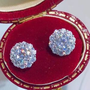 Diamond Passed Test 0.5CT 1CT 2CT VVS Moissanite Earrings 925 Silver Gold Plated Bling Studs Nice Gift for Men Women