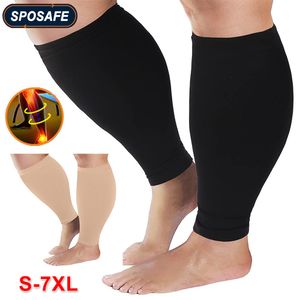 Protective Gear 1Pair S 7XL Compression Socks Men Women Running Sports Varicose Vein Edema Knee High 30mmHg Leg Support Stretch Stocking 230907