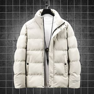 Qnpqyx novo masculino grosso quente parkas médio e jovem manga longa casaco de cor sólida jaquetas de algodão masculino casual para baixo jaqueta