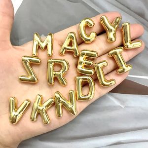 Charms 10Pcs Cute Balloon Letter Pendant Necklace Gold Plated Brass Delicate 26 Letter DIY Charms Necklace Fashion Jewelry Accessories 230908