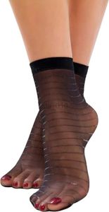 Sexiga Socks Daymod Women's Black Ankle Fashion Socks Mönster Fisketät och transparent spets -20 förnekare - Tillverkad P230907