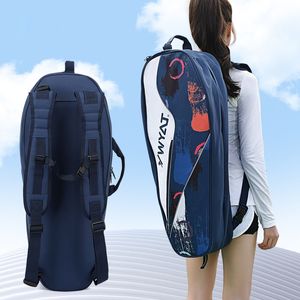 Outdoor Bags YWYAT Badminton Bag for 3 Rackets Men Women Sports Backpacks Tennis Large Capacity Portable Thick Racket Cover 230907