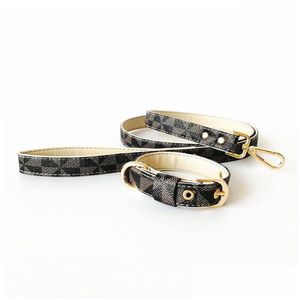 Dog Collars Leashes Apparel Set Cute Pets Adjustable Puppy Pet Polyester With Classcal Bells Necklace For Cat Ps1767X11 Drop Delivery Dh7Ox