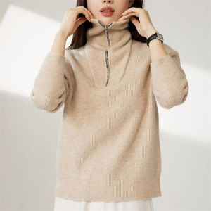 Женские свитера, осень 2023, женский простой вязаный свитер с воротником-стойкой и плечами