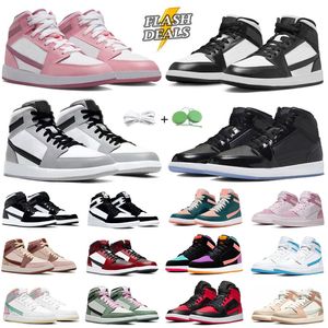 Mid Cut Basketball Shoes Men Women Sneaker Panda Space Jam Smoke Grey Camo Diamond Digital Pink Dutch Green Fearless Paint Drip Mens Trainers Sports Sneakers GAI