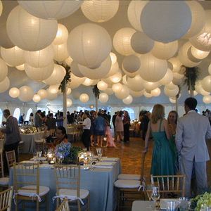 Other Event Party Supplies 30Pcs Wedding Decoration White Chinese Paper Lanterns Ball 4''-12'' Hanging Round Lantern for Wedding Event Birthday Party Decor 230907