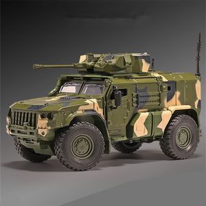 Diecast Model car 1 32 Alloy Tiger Armored Car Truck Model Diecasts Metal Offroad Vehicles Model Military Explosion Proof Car Model Kids Toy Gift 230908
