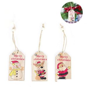 Decorações de Natal Decoração de Árvore Pingente de Madeira Criativo Boneco de Neve Elk Cartoon Pingentes Tag Ornamentos Drop Delivery Home Dhgarden Dhgbl