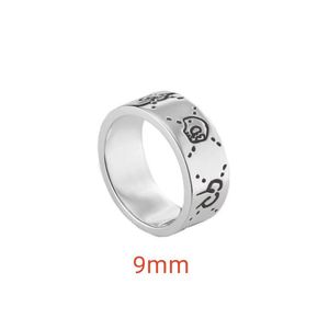 Anel de letra de banda de prata esterlina Retro 925 para homens e mulheres feitas de velhas joias de jóias de designer de anel de alta qualidade, presente de dia dos namorados