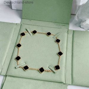 Pendant Necklaces Fashion Necklace Elegant Ten Clover Classic Bracelet Women's Jewelry High Quality 7 Colors Q230908