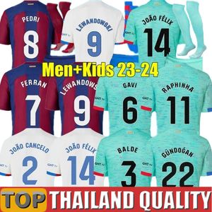 23 24 LEWANDOWSKI JOAO FELIX CANCELO soccer jerseys FERRAN ARAUJO PEDRI GAVI football shirt BALDE bArCa FC 2023 camiseta goalkeeper barcelonas MEN WOMEN kids kit