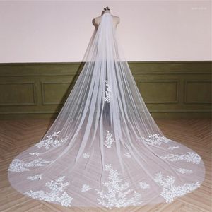 Bridal Veils Voile De Mariage 1 Layer 3 Meters Long Lace Cathedral Veil Hair Accessory/Wedding Appliques Bride Vail