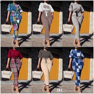 New Spring And Autumn Trendy Street Trendy Womens Tracksuits Two Pieces Set Designer Clothing With 3/4 Sleeves Fashionable Casual Set