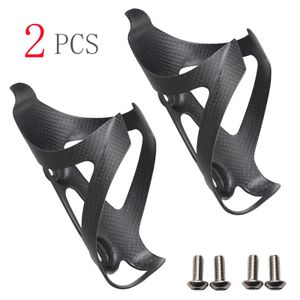 Water Bottles Cages 2PCS No Full Carbon Fiber Bicycle Bottle Cage MTB Road Bike Holder Ultra Light Cycle Equipment Matte Glossy 230907