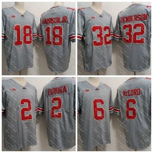 Gray Ohio State Buckeyes 18 Marvin Harrison Jr. Football Jersey College TreVeyon 32 Henderson 2 Emeka Egbuka 6 Kyle McCord Grey Stitched Mens Jerseys Football New 2024