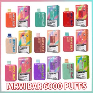 Hot selling Top 3 puff MRVI bar 6000 Puffs Disposable Vap E Cigarette Stick in stocks Prefilled Pod Big Puff free ship