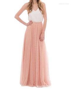 Skirts Women's Temperament Of Cultivate One's Morality Dress Encryption Pure Color Gauze Skirt Bridesmaid Dresses Long A Word