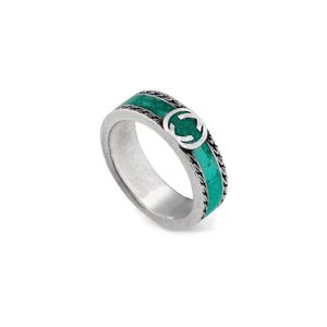 Kadınlar ve Erkekler İçin Yeni Retro Band Ring Hediye Emerald Tiger Head Mektup Yüzüğü Moda Lüks Partisi Yüksek Kale Takı Çantalarla Toptan Satış