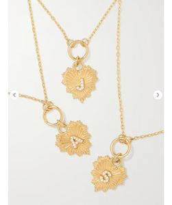 Collana con lettera iniziale in oro 18 carati Foundrae per donna, gioielli firmati, pendente personalizzato placcato oro 18 carati