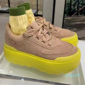 2023 herbst neue bequeme plattform papa schuhe kontrast farbe trend mode spitze-up sport freizeitschuhe