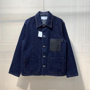 Vår- och hösten ny designerjacka Fashion Pocket Stitching Design Single Breasted Blue Jean Jacket USA Size Luxury Brand Mens Casual Jacket