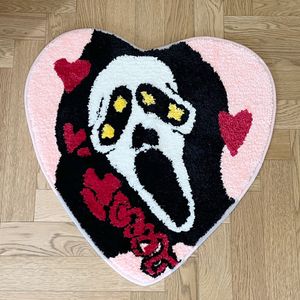 Tapetes Scream Heart karpet cinta hantu wajah Dekorasi Rumah remaja kamar tidur rumbai dewasa keset pintu pemuda mandi nakal berumbai 230907