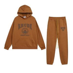 Sonbahar Takım Hoodie Pantolon Baskı Erkek Kadınlar 1 Kalite Pullover Moda Sokak Giyim