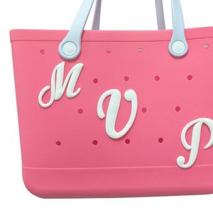 Borsa con ciondoli compatibile con accessori Bogg Inserisci lettere decorative dell'alfabeto per personalizzare la tua borsa da spiaggia Lettere in gomma U Drop Otzl2