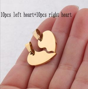 Charms Couple Mirror Polished Stainless Steel Heart Pendant For Necklace Heart Couples Friendship Jewelry for Lovers Friends 230907