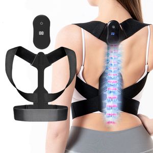 Massageador de corpo inteiro Corretor de postura inteligente Ajustável Suporte para costas Cinto de vibração Lembrete de vibração Cinta LCD Remodelar Homens Mulheres Criança USB 230907