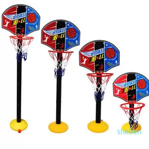 Conjunto de cesta de basquete para crianças ajustável portátil suporte de basquete esporte jogo conjunto net bola e bomba de ar da criança do bebê sport9613263t