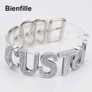 Encantos charme personalizado gargantilha personalizado escolher nome exclusivo colar colar letras de cristal transparente pvc punk goth gargantilha 230908