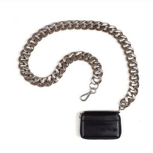 Czarny portfel Kobiety grube łańcuchowe paski na ramię Mini szminka kieszonkowa moda crossbody torebki Messenger torebka i torebki21244m