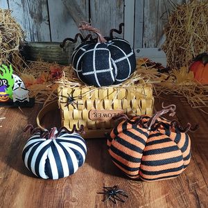 Other Event Party Supplies Plush Fabric Artificial Pumpkins Harvest Autumn Thanksgiving Decoration Wedding Halloween Tabletop Decor 230907