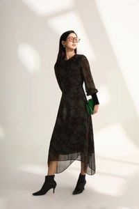 Casual Dresses Autumn Temperament High Design Sense of Luxury Daily Wearing Silk Women