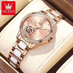 Orologi di design di lusso L'orologio meccanico automatico in ceramica di marca Eurysys intarsiato con note di diamanti è un letterale impermeabile da donna di vendita caldo